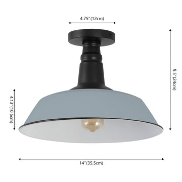 Camila 14" Classic Industrial Indoor/Outdoor Iron LED Semi Flush Mount